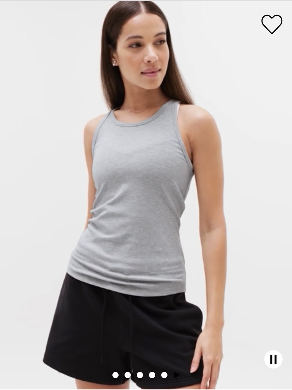 NWT Athleta Light Gray Heather Signature  Rib Tank